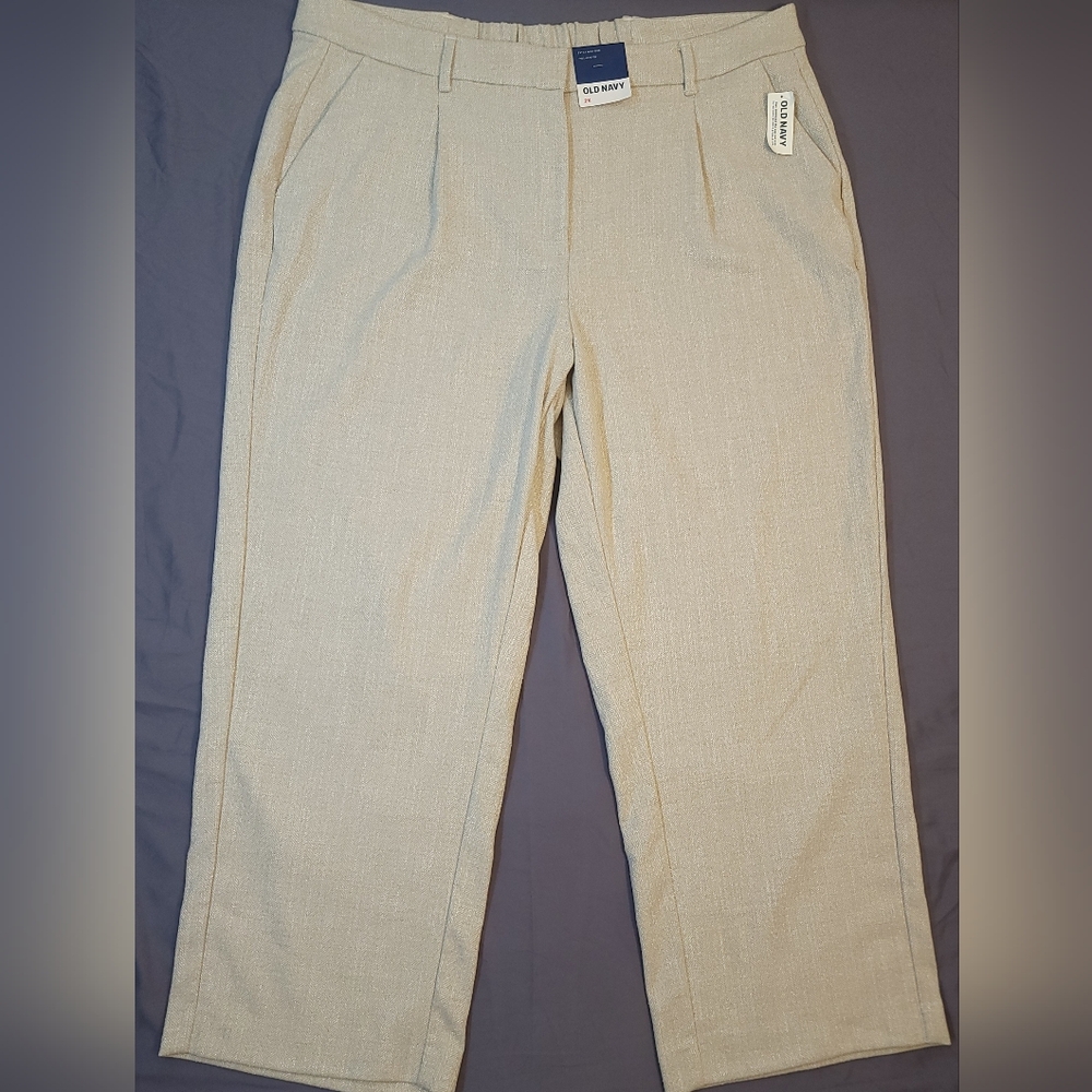 Old Navy Beige Straight-Leg Trousers